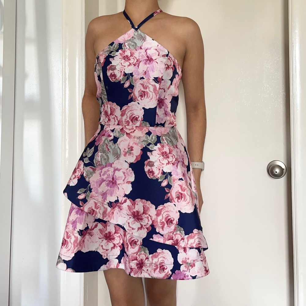 XTRAORDINARY Floral Halter Short Dress